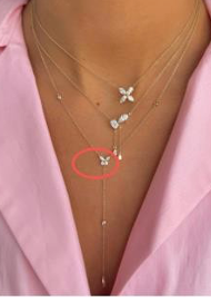 Collar Corbatin Mariposa Zirconias