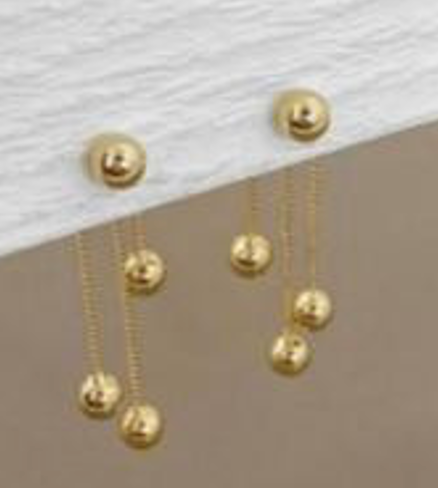 Par Arete Bolitas Y Cadena