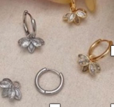 Par Arracada Con Media Flor Zirconias 2 en 1