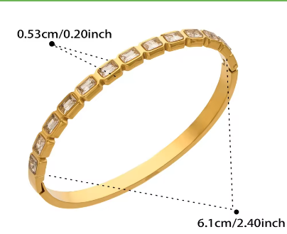 Brazalete Zirconias Rectangulares