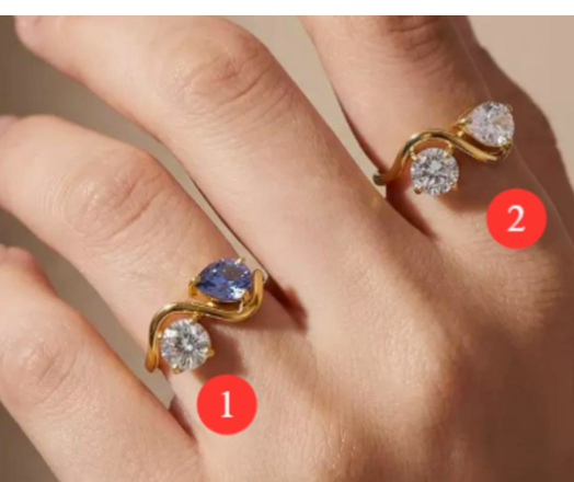 Anillo Curva Con Zirconias Gota Y Redonda