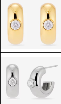 Par Semi Arracada Con Zirconia Central