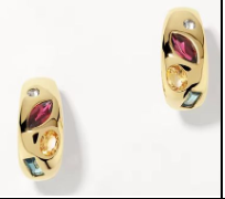 Par Semi Arracada Zirconias Rainbow