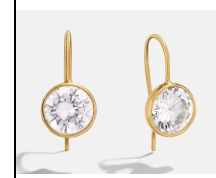 Par Arete Colgante Zirconia Redonda Bisel