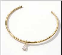 Choker Abierto Rigido Dije Zirconia Gota