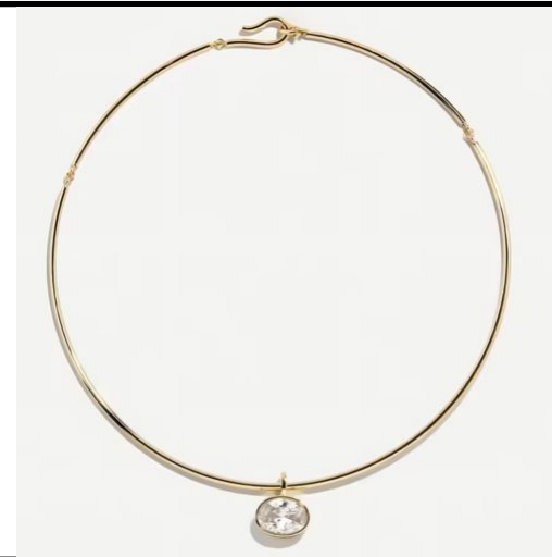 Choker Rigido Dije Zirconia Ovalada