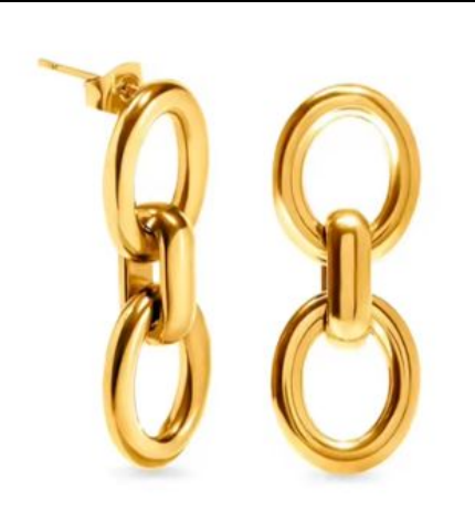 Par Arete Doble Ovalo Enlazado
