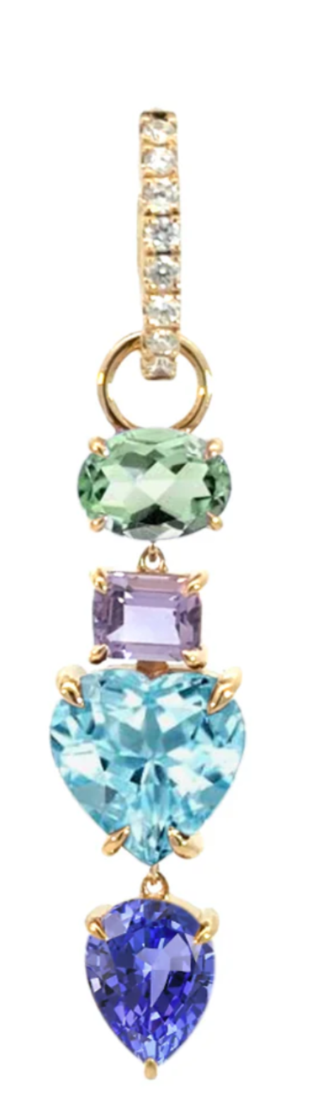 Par Arracada Tira Zirconia Figuras Ovalo 2 en 1