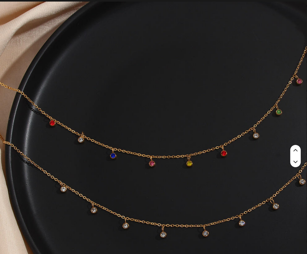 Collar Con Zirconias Colgantes