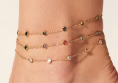 Tobillera Con Zirconias Bisel