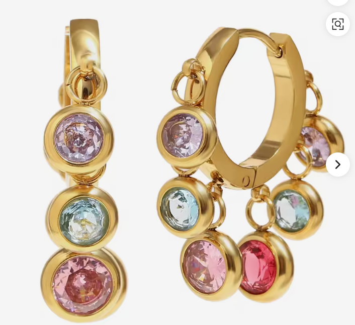 Par Arracada Con Zirconias Rainbow