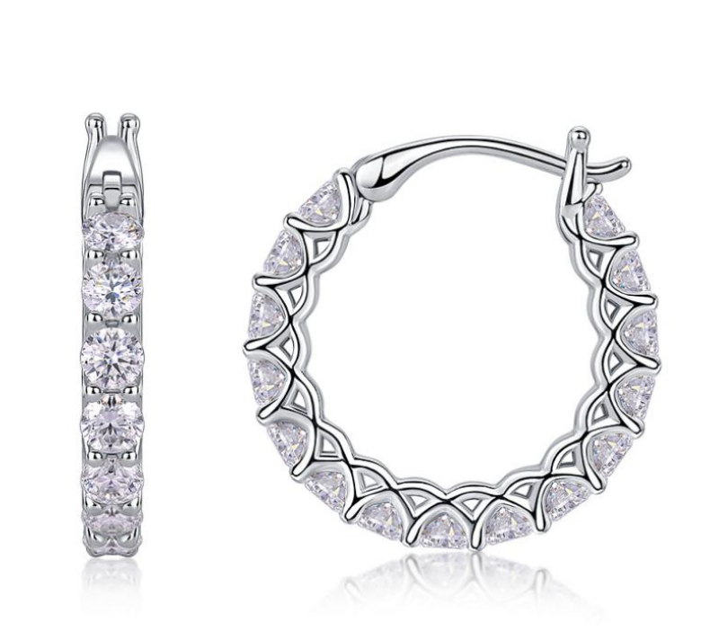 Par Arracada Con Moissanitas 3 CT