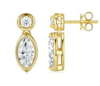 Par Arete Moissanita Corte Marquesa 2.4 CT