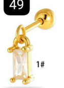 Arete Colgante Zirconia Rectangular Acero Inoxidable