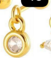 Arete Colgante Zirconia Redonda Acero Inoxidable