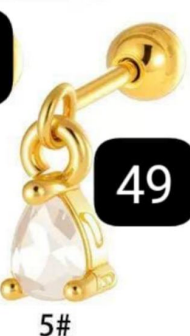 Arete Colgante Zirconia Gota Acero Inoxidable