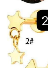Arete Doble Estrella Primera Perforacion Titanio