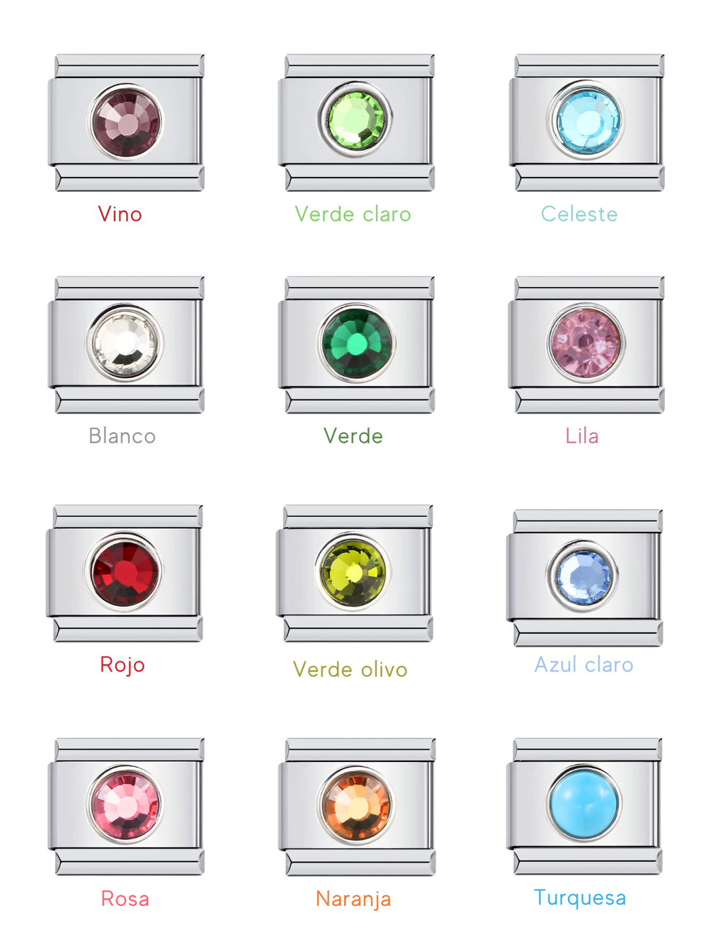 Charm Plateado Zirconia Redonda