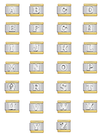 Charm Inicial Plateada Con Borde Dorado