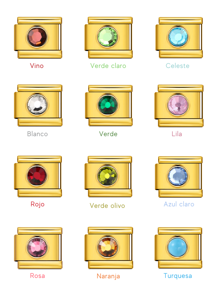 Charm Dorado Zirconia Redonda