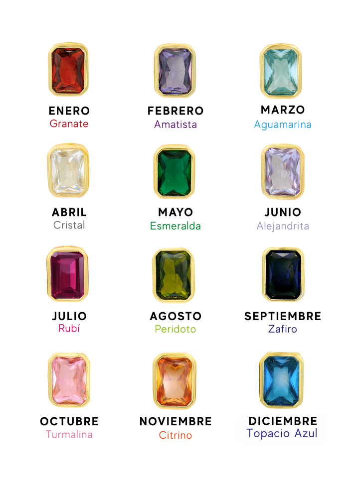 Collar Birthstone Rectangular Dorado