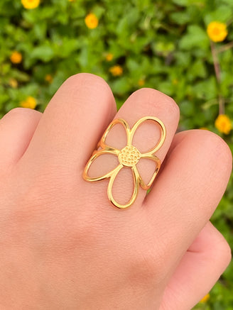 Anillo Flor Contorno