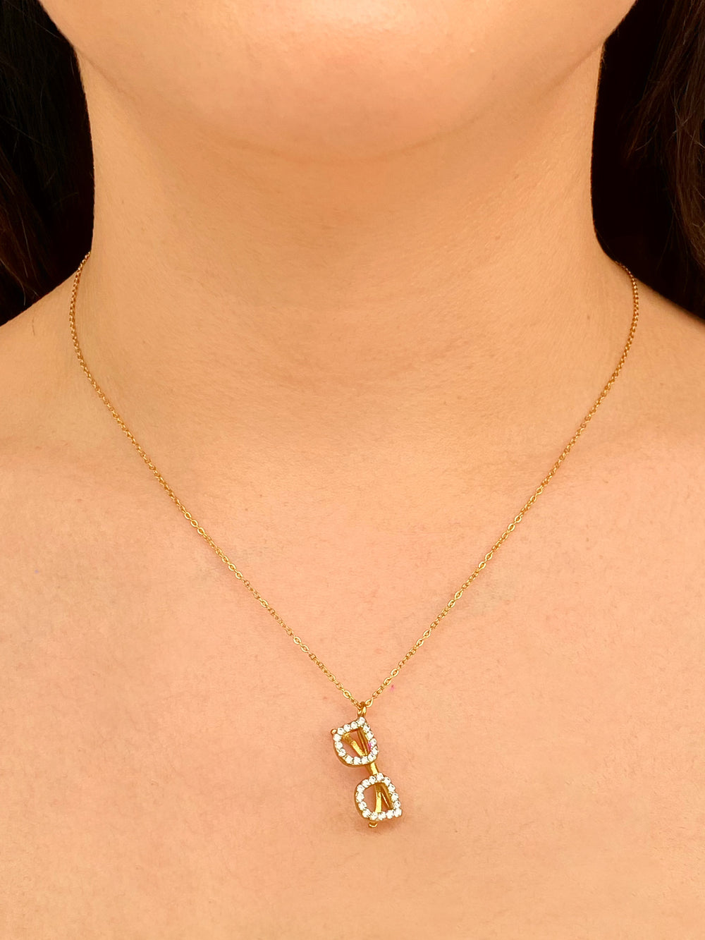 Collar Con Dije Lentes Zirconias