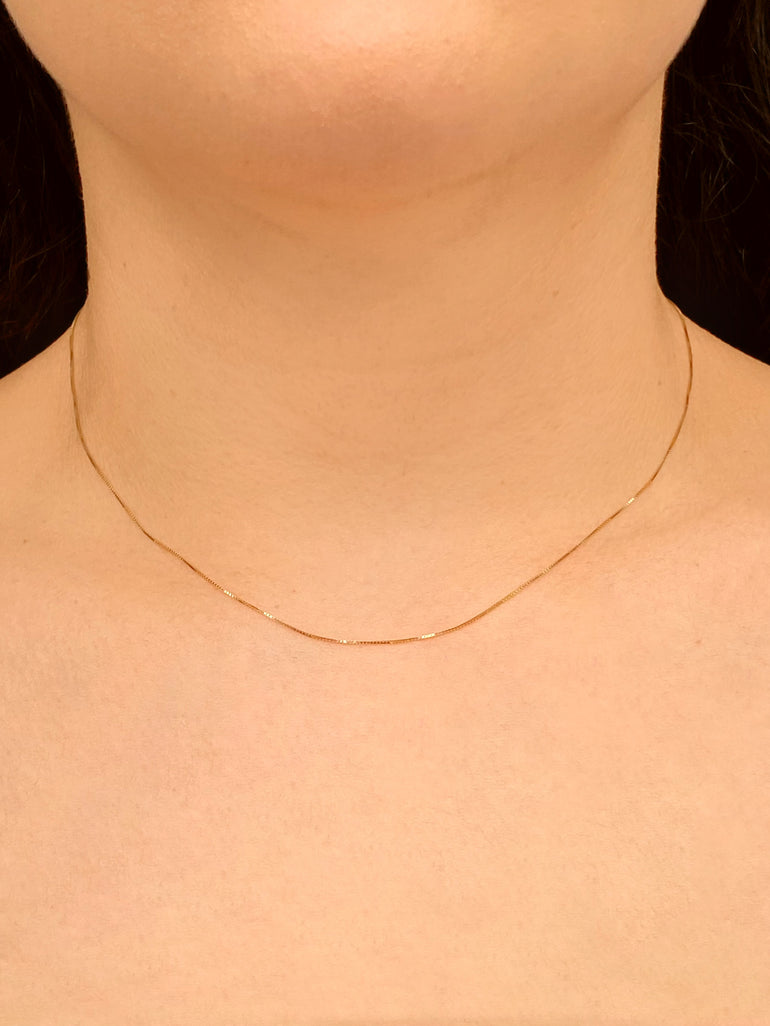 Collar Delgado Mini Eslabones Oro 14k