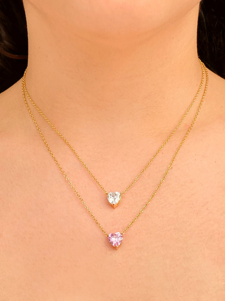 Collar Dije Corazon Zirconias