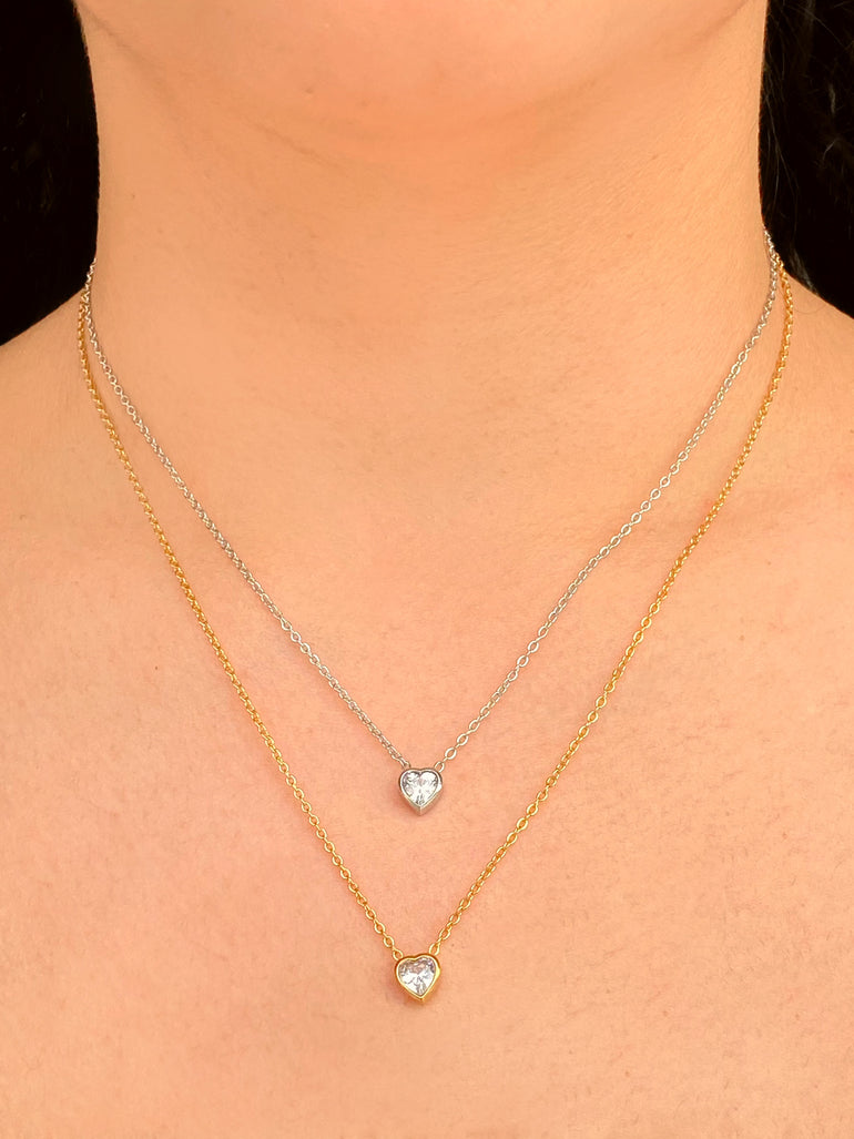 Collar Dije Corazon Con Bisel