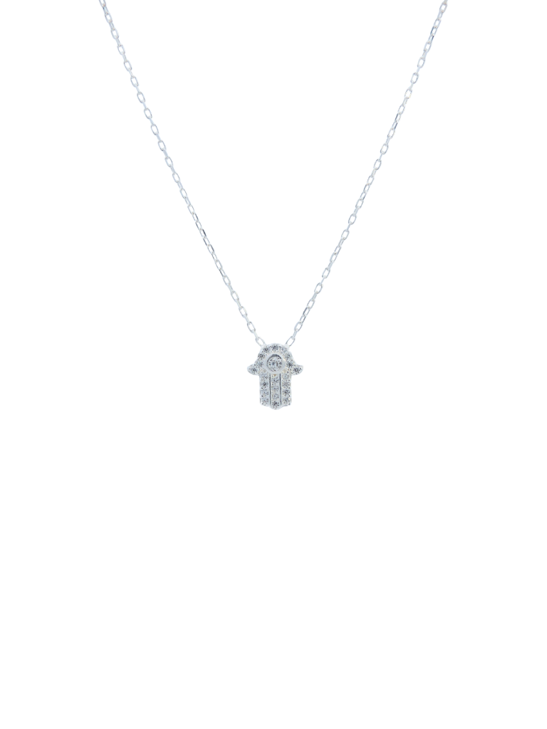Collar Con Mano de Fatima Con Zirconias