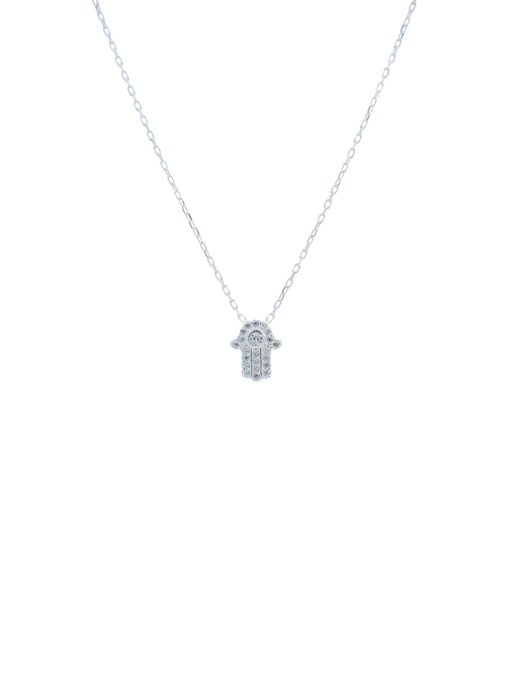 Collar Con Mano de Fatima Con Zirconias