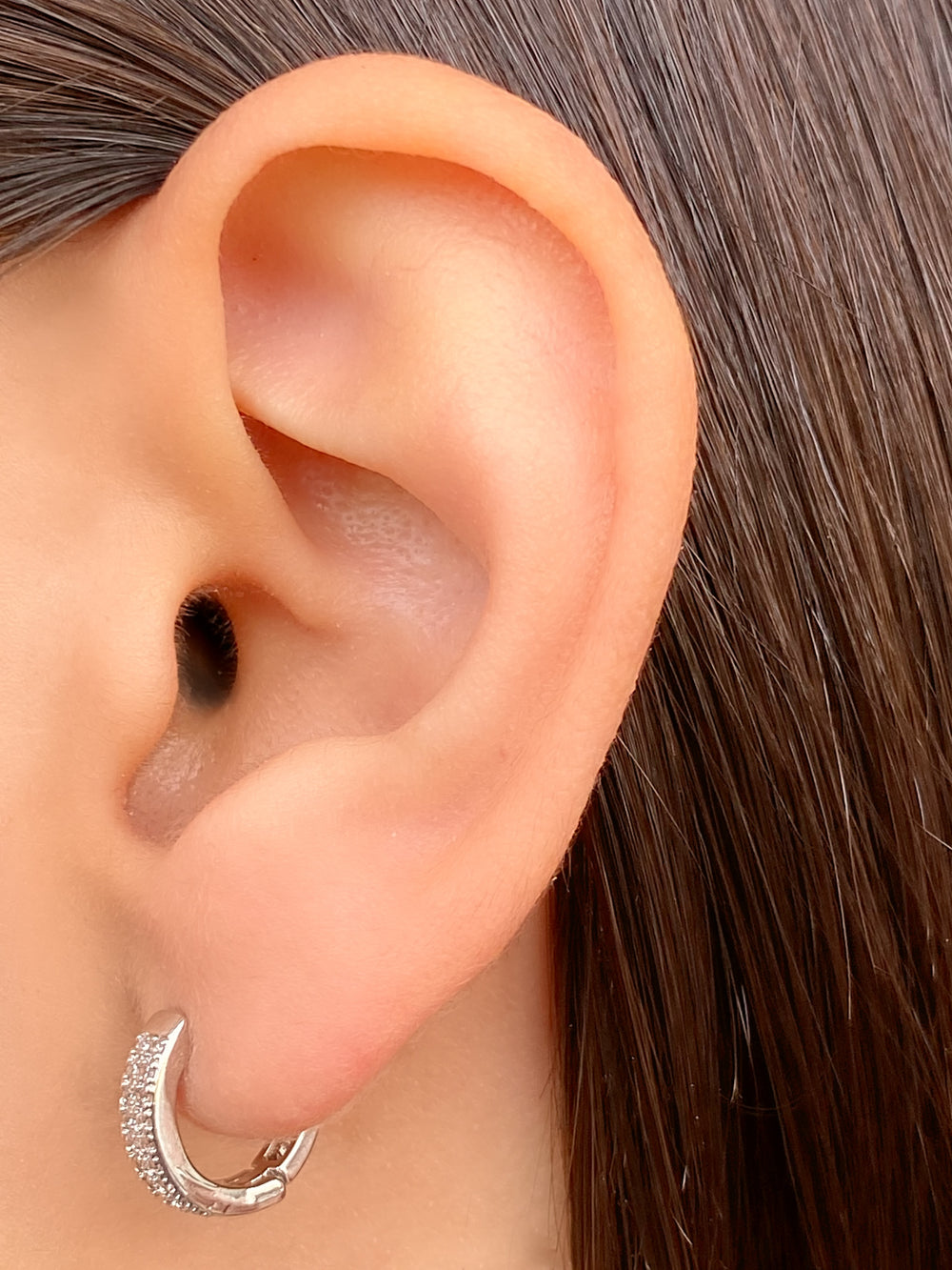 Par Arracada Zirconias Doble Linea 12 mm