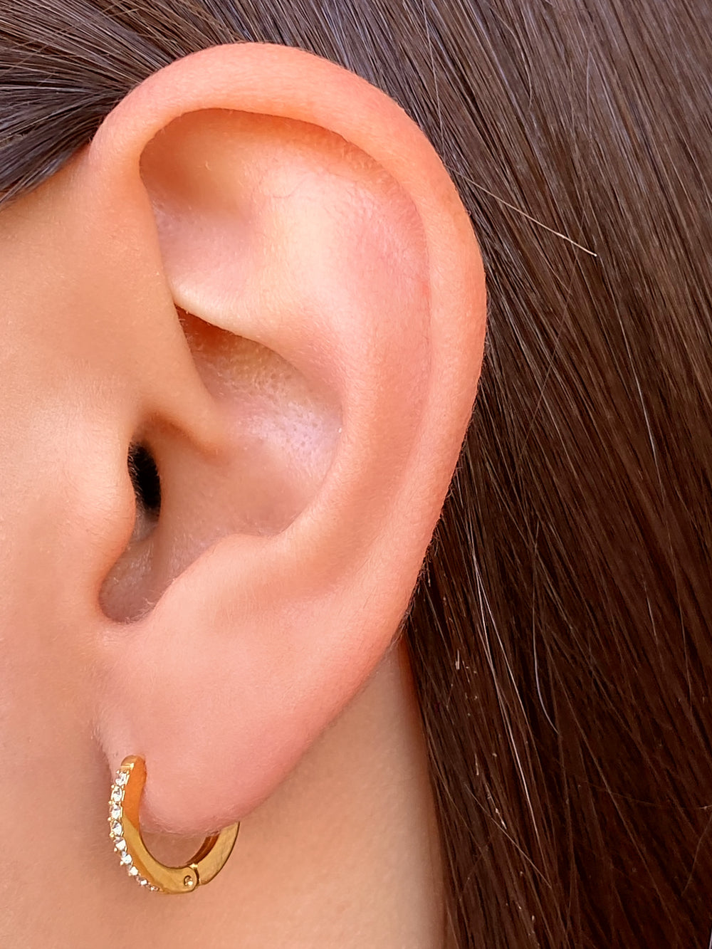 Par Arracada Delgada Zirconias 13 mm