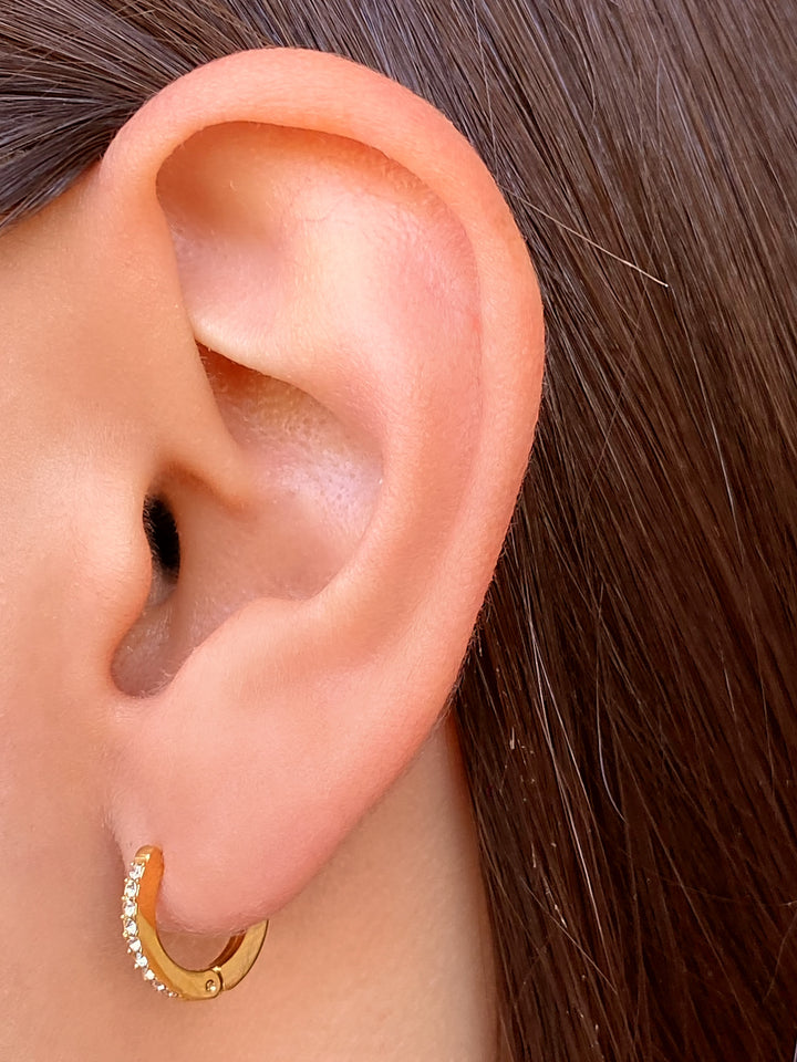 Par Arracada Delgada Zirconias 13 mm