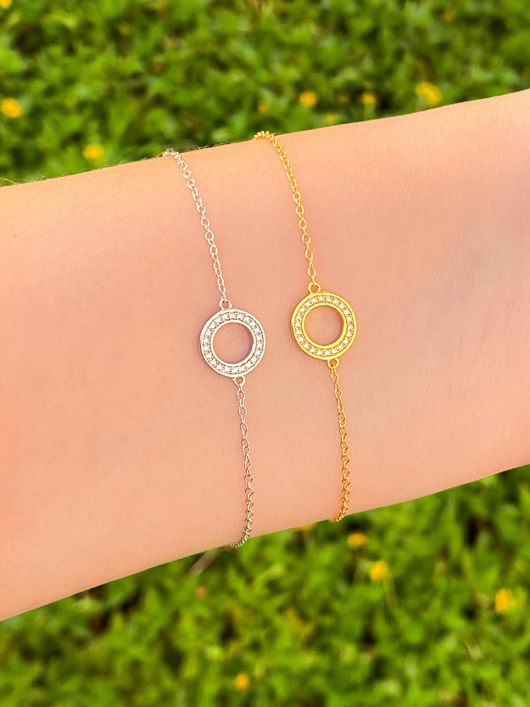Pulsera Contorno Circulo Con Zirconias