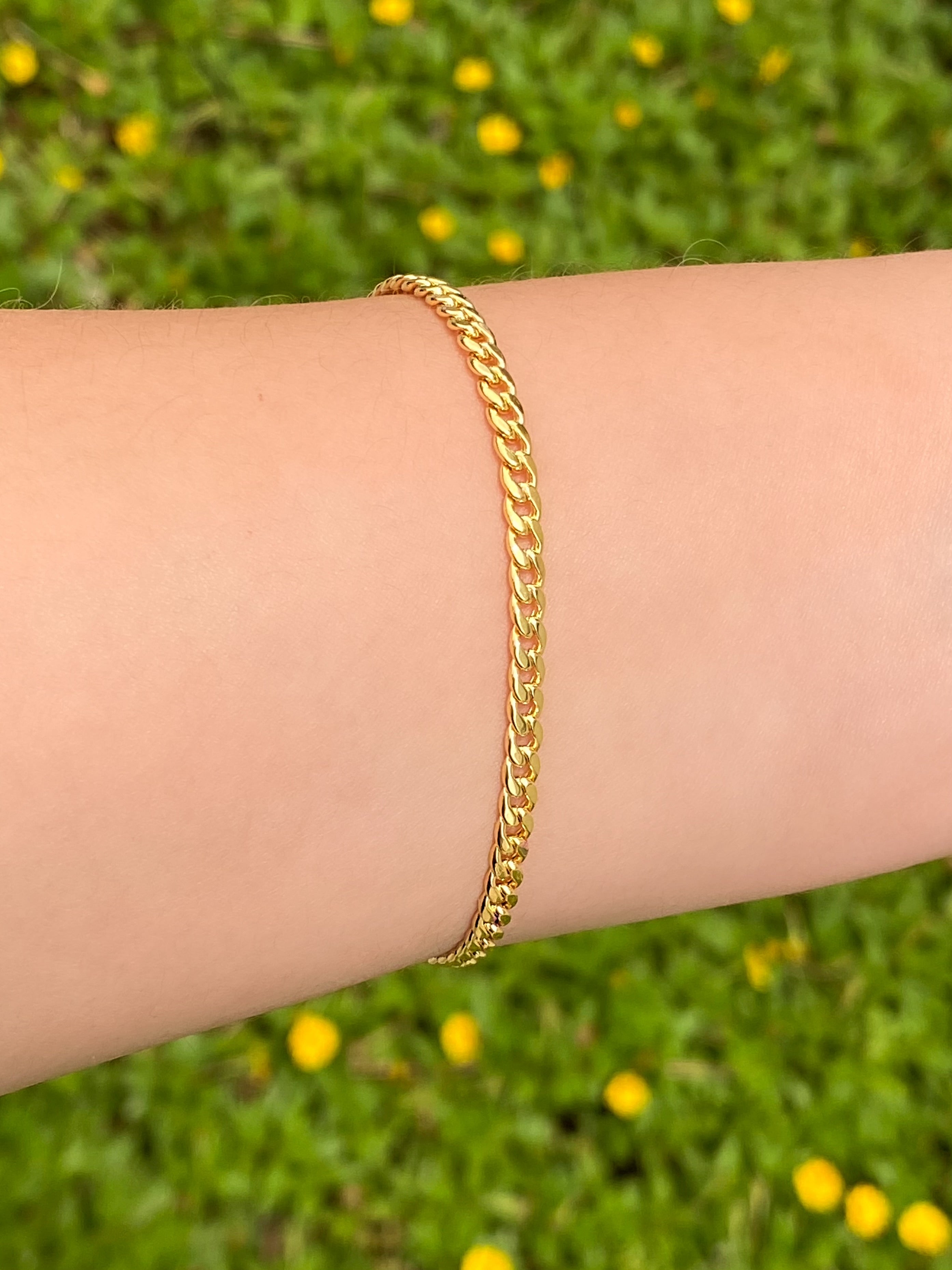 Pulsera Eslabon 3 mm Oro 14k