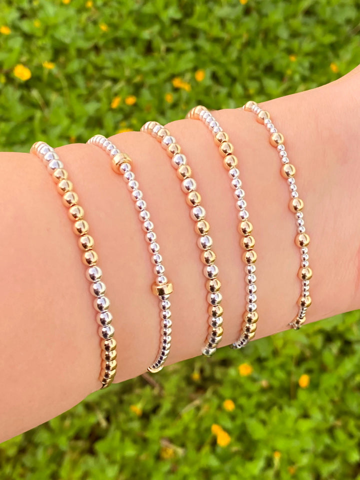 Pulseras Bolitas Combinadas Gold Filled