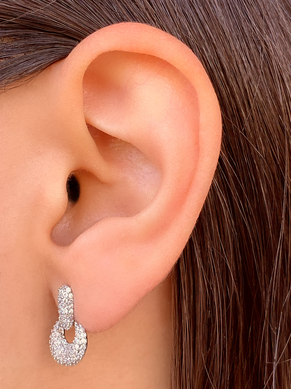 Par Arete Mini Circulo Colgante Zirconias