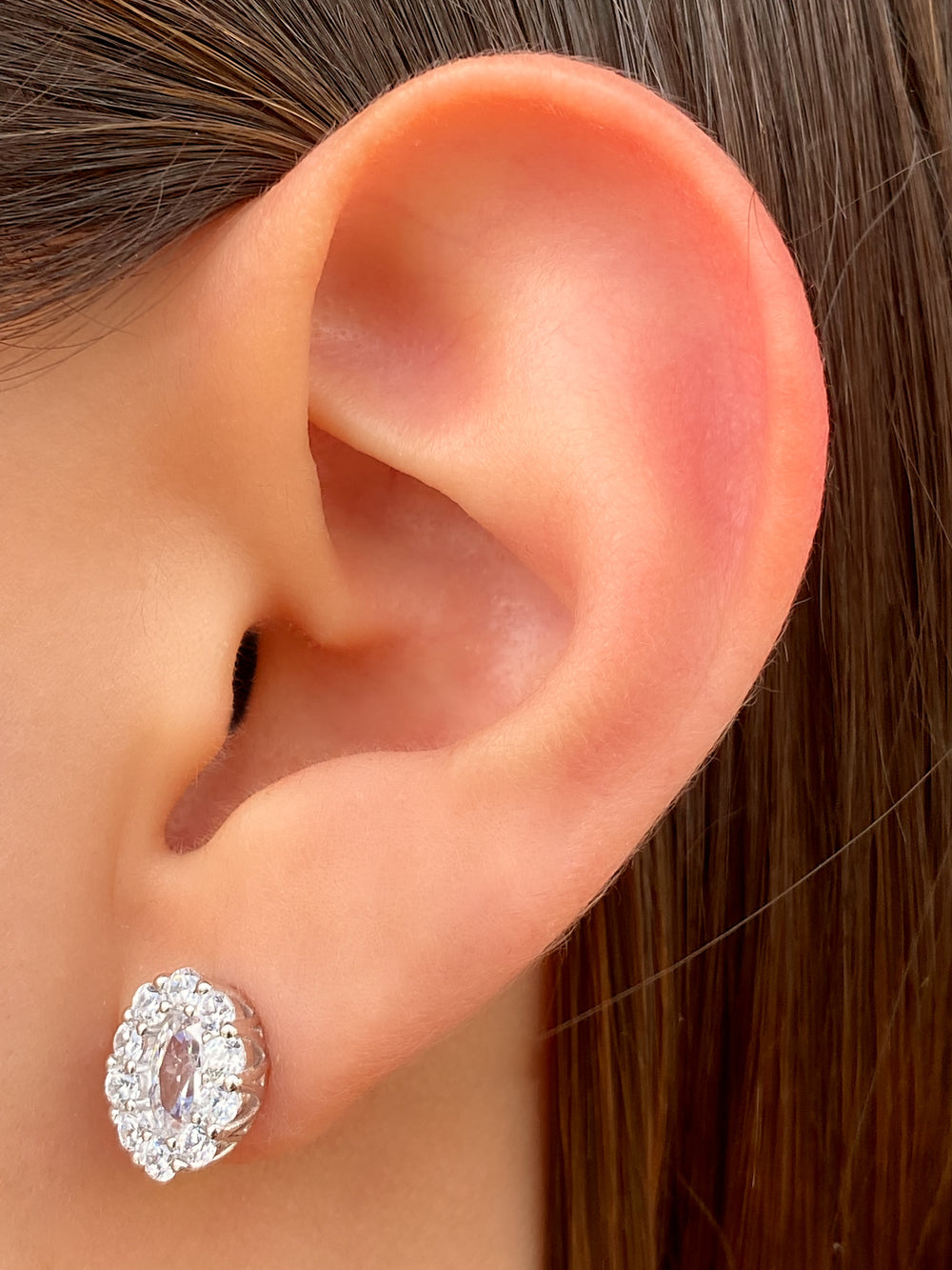 Par Arete Ovalado Con Zirconias