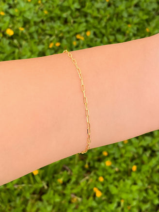 Pulsera Con Mini Eslabones 4 mm Oro 14k