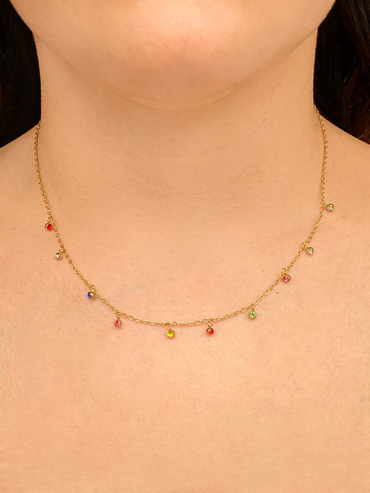 Collar Con Zirconias Colgantes