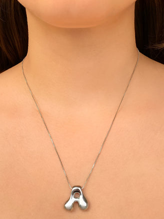 Collar Inicial Bubble Plateado