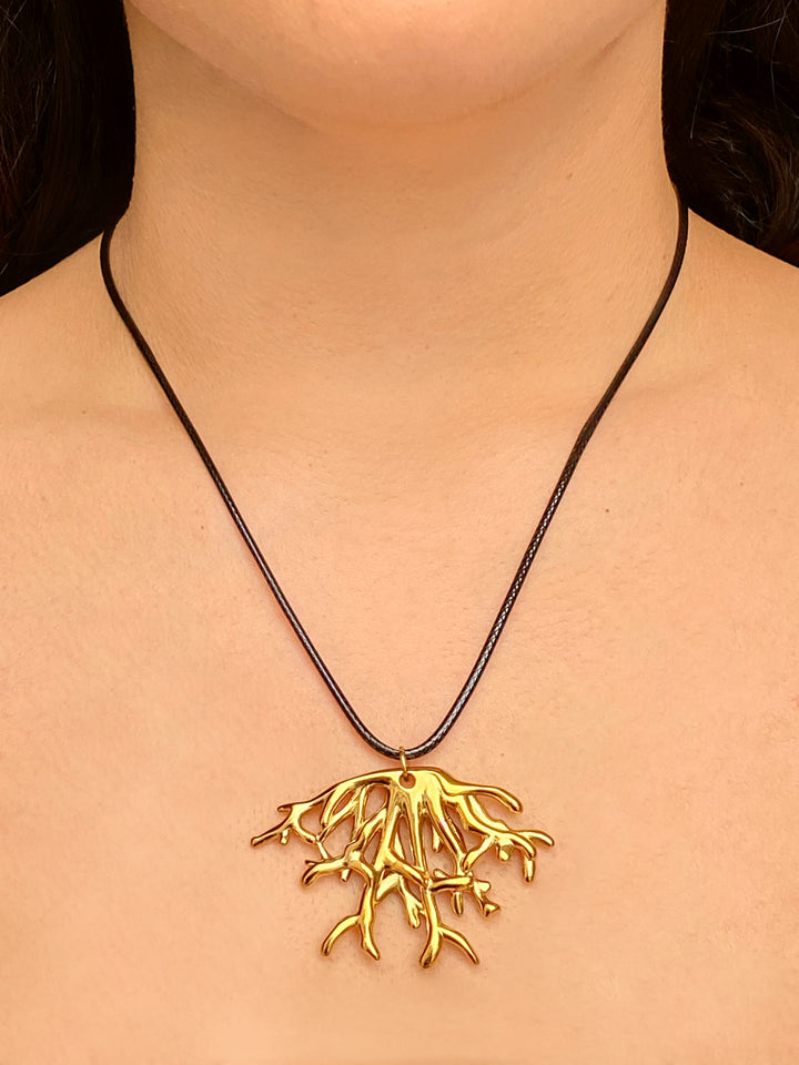 Collar Cordon Con Dije Coral