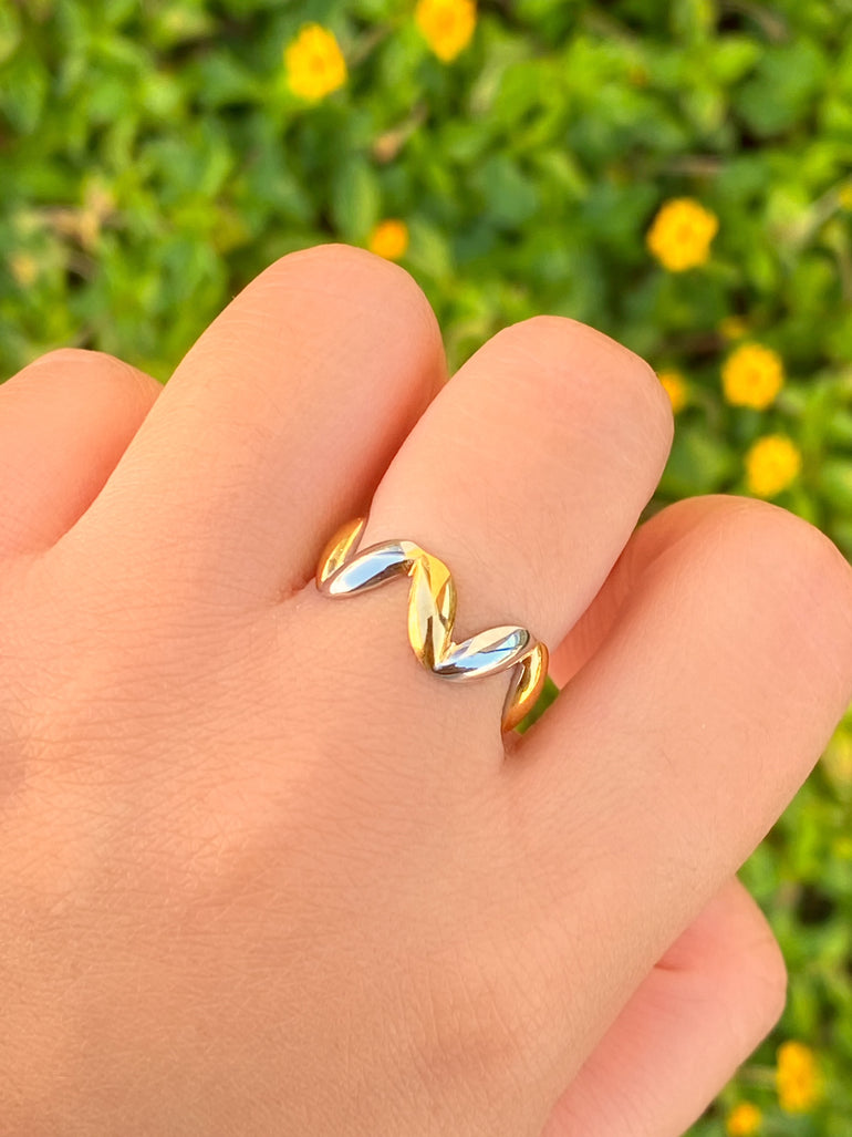 Anillo Zig Zag Combinado