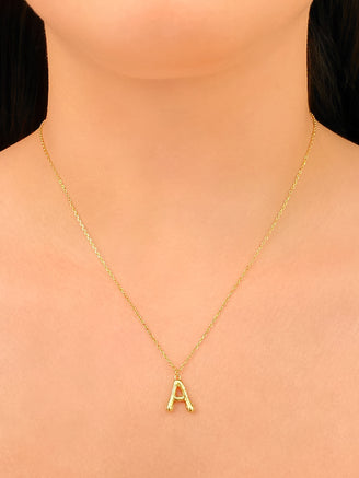 Collar Dorado Con Inicial Bambu