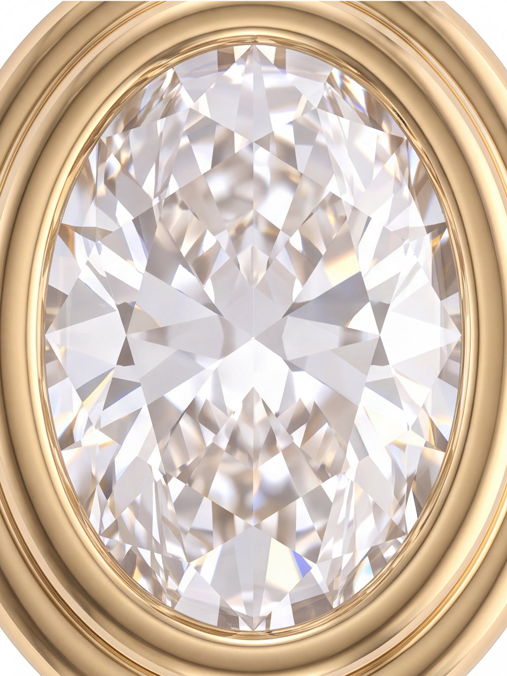 Dije Diamante Lab Grown Corte Ovalo 1 Ct Con Borde