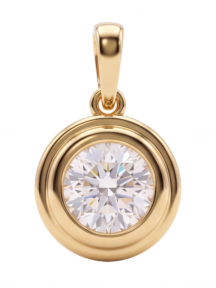 Dije Diamante Lab Grown Corte Round 1 Ct Con Borde