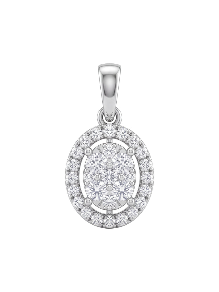 Dije Diamante Lab Grown Corte Ovalo Con Halo 0.6 Ct