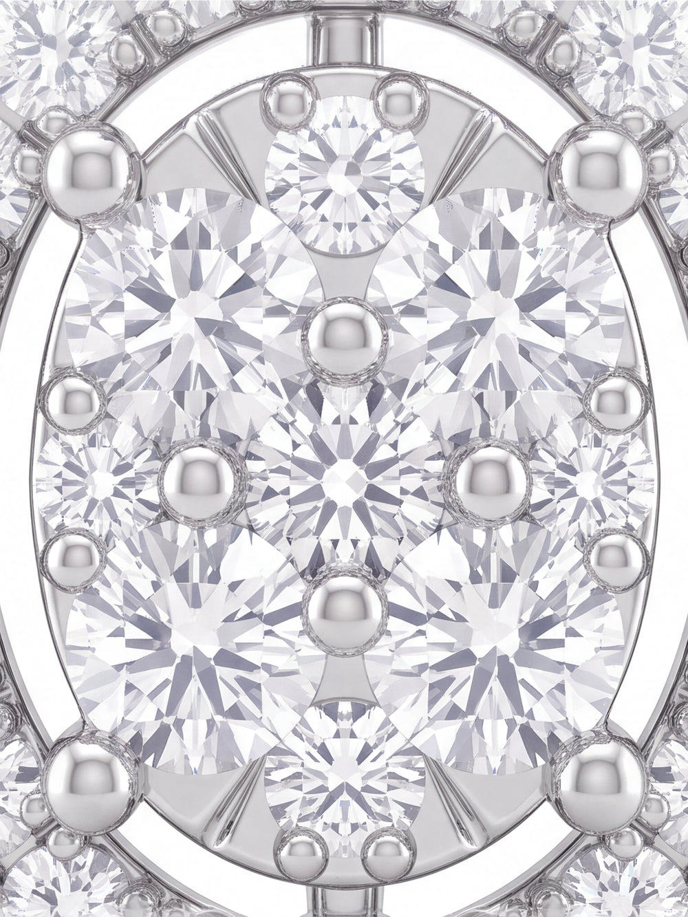 Dije Diamante Lab Grown Corte Ovalo Con Halo 0.6 Ct